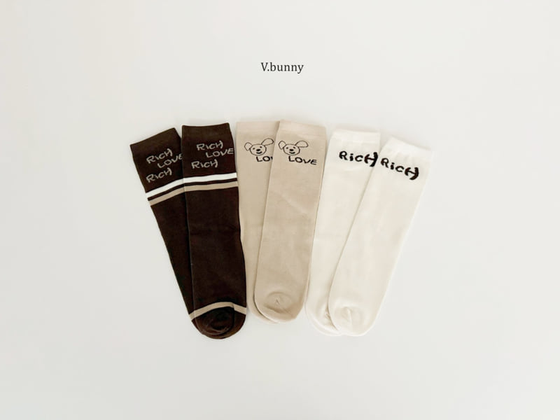 V Bunny - Korean Children Fashion - #littlefashionista - Rich Socks Set - 3