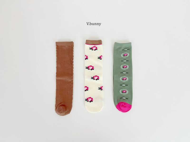 V Bunny - Korean Children Fashion - #littlefashionista - Camellia Socks Set