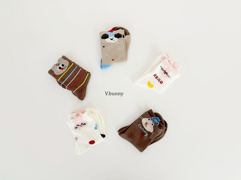 V Bunny - Korean Children Fashion - #magicofchildhood - Q-Pie Socks Set - 3