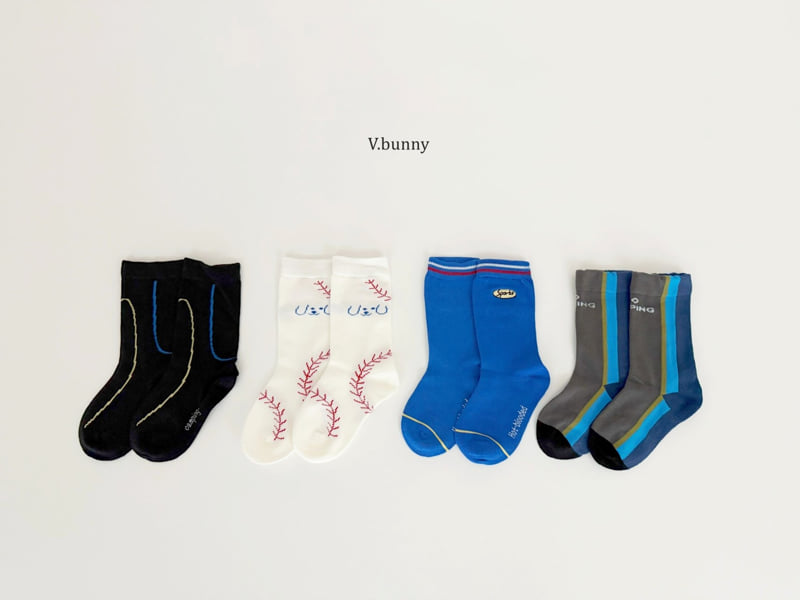 V Bunny - Korean Children Fashion - #magicofchildhood - Baseball Dog Socks Set - 11