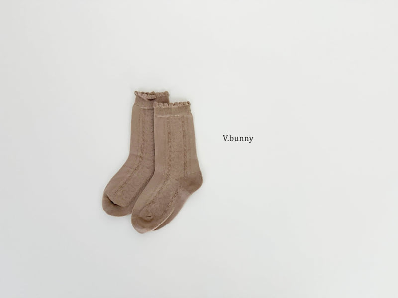 V Bunny - Korean Children Fashion - #magicofchildhood - Embossed Ribbon Socks Set - 8