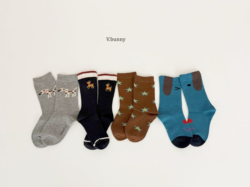 V Bunny - Korean Children Fashion - #magicofchildhood - Star Dog Socks Set - 11