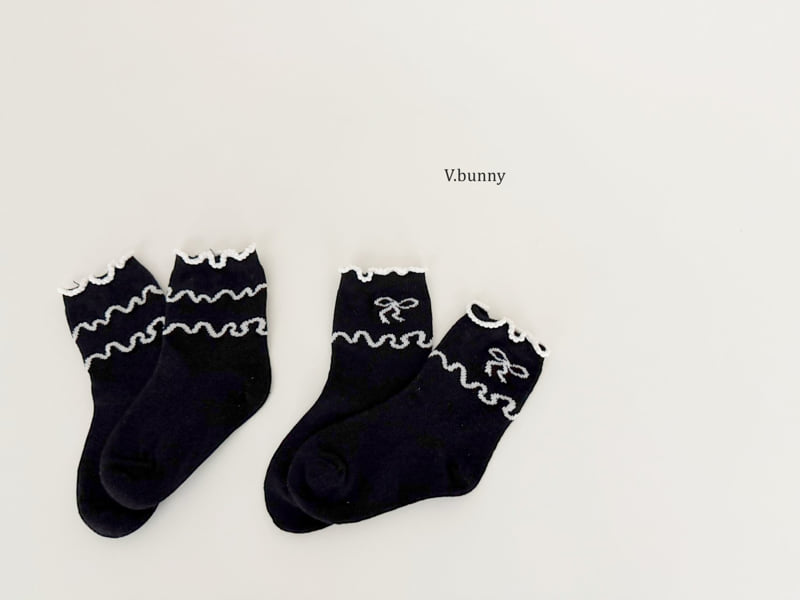 V Bunny - Korean Children Fashion - #magicofchildhood - Wave Ribbon Socks Set - 9