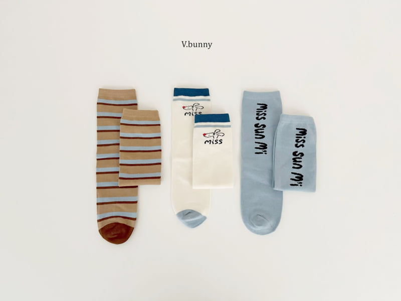 V Bunny - Korean Children Fashion - #magicofchildhood - Miss Miss Socks Set - 5