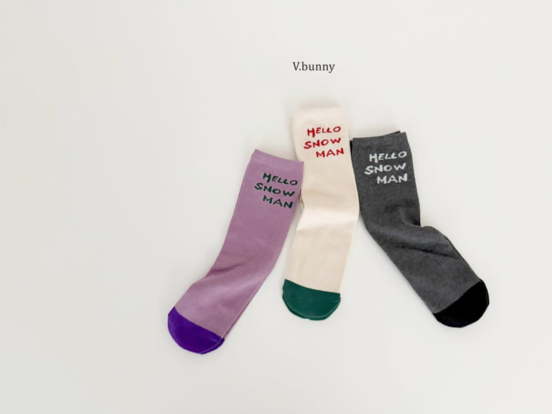 V Bunny - Korean Children Fashion - #magicofchildhood - Snowman Socks Set - 3