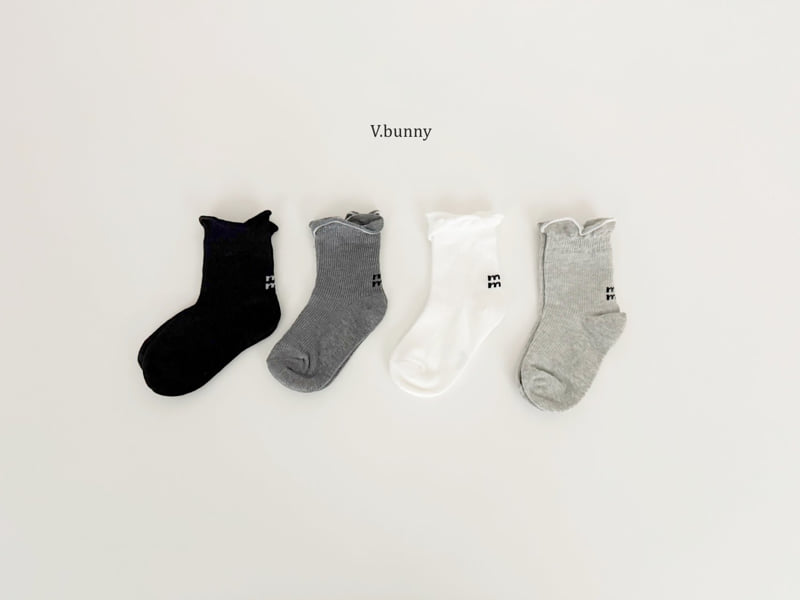 V Bunny - Korean Children Fashion - #magicofchildhood - Plain Frill Socks Set