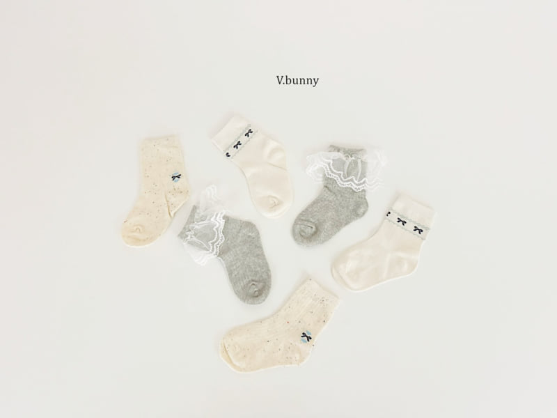 V Bunny - Korean Children Fashion - #magicofchildhood - Cookies and Cream Socks Set - 11
