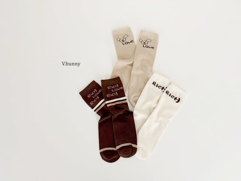 V Bunny - Korean Children Fashion - #littlefashionista - Rich Socks Set - 4