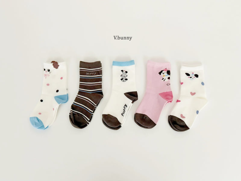 V Bunny - Korean Children Fashion - #magicofchildhood - Dot Dog Socks Set