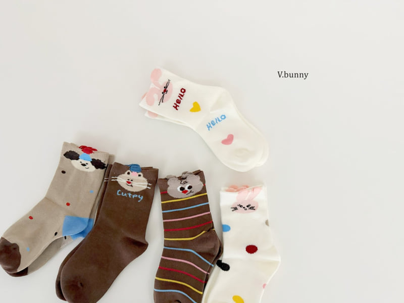 V Bunny - Korean Children Fashion - #magicofchildhood - Q-Pie Socks Set - 4