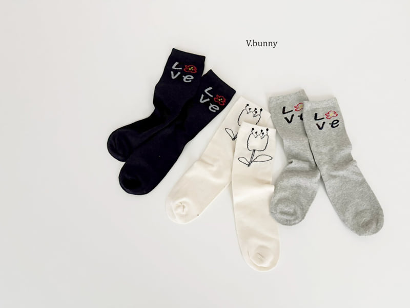 V Bunny - Korean Children Fashion - #minifashionista - Love Tulip Socks Set - 10