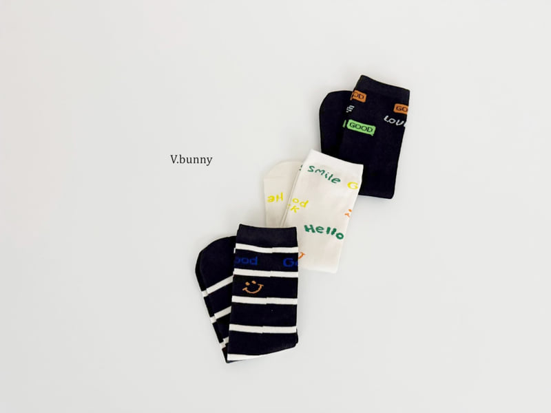 V Bunny - Korean Children Fashion - #minifashionista - Hello Love Socks Set - 5