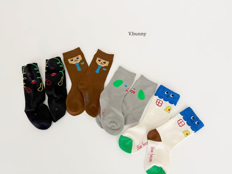 V Bunny - Korean Children Fashion - #minifashionista - Bread Socks Set - 11
