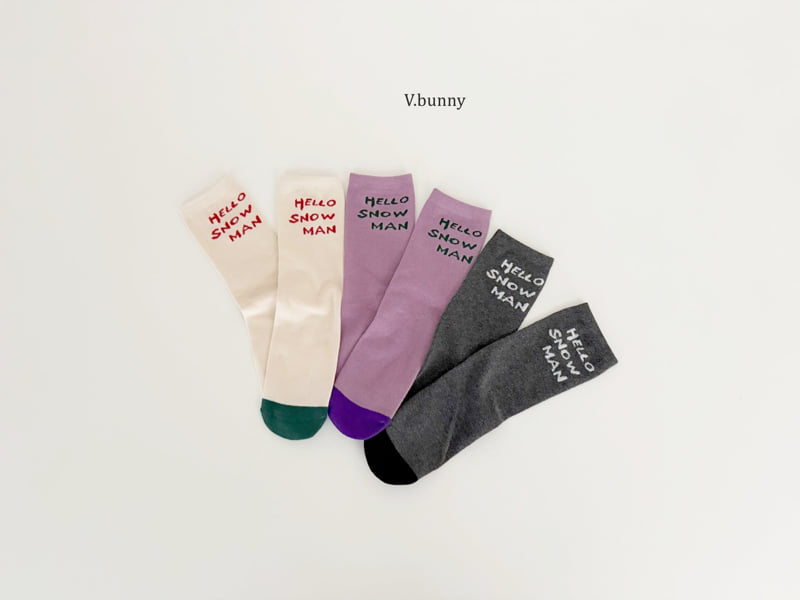V Bunny - Korean Children Fashion - #magicofchildhood - Snowman Socks Set - 4