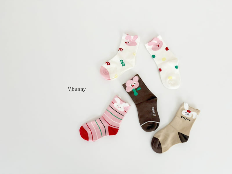 V Bunny - Korean Children Fashion - #minifashionista - Bunnies Socks Set - 3