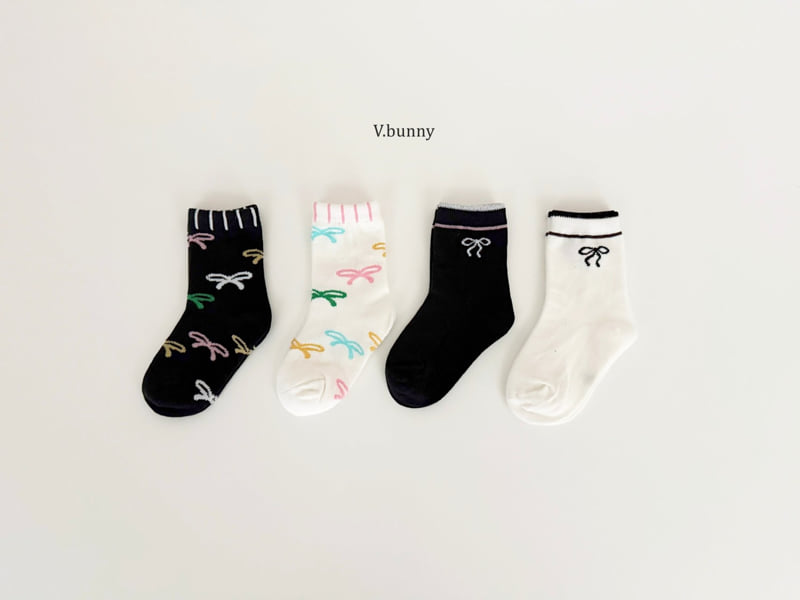 V Bunny - Korean Children Fashion - #minifashionista - Curly Socks Set