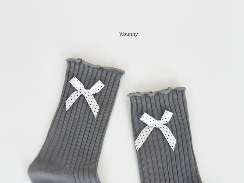 V Bunny - Korean Children Fashion - #minifashionista - Blue Butterfly Socks Set - 7