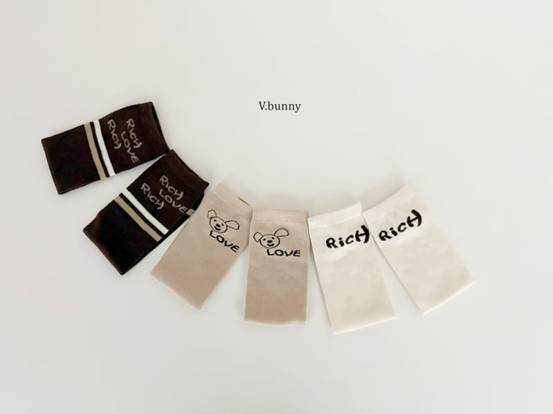 V Bunny - Korean Children Fashion - #minifashionista - Rich Socks Set - 5