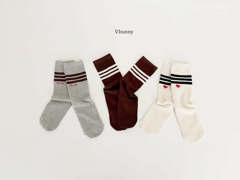 V Bunny - Korean Children Fashion - #prettylittlegirls - Sun Heart Socks Set - 3