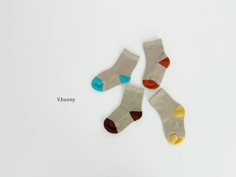 V Bunny - Korean Children Fashion - #prettylittlegirls - Brown Socks Set - 2