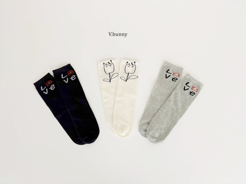 V Bunny - Korean Children Fashion - #prettylittlegirls - Love Tulip Socks Set - 11