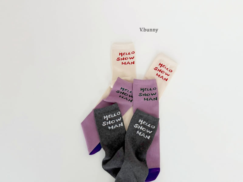 V Bunny - Korean Children Fashion - #prettylittlegirls - Snowman Socks Set - 5