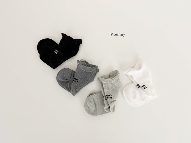 V Bunny - Korean Children Fashion - #prettylittlegirls - Plain Frill Socks Set - 3