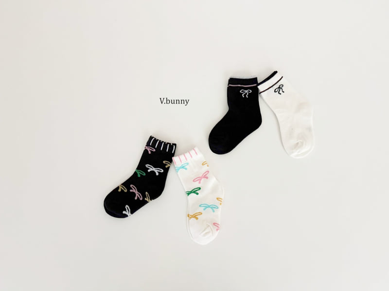 V Bunny - Korean Children Fashion - #prettylittlegirls - Curly Socks Set - 2