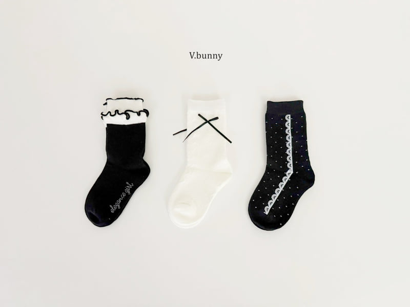 V Bunny - Korean Children Fashion - #prettylittlegirls - Mini Dot Socks Set