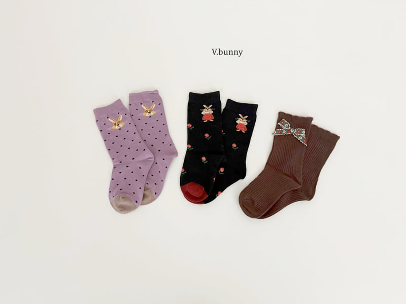 V Bunny - Korean Children Fashion - #prettylittlegirls - Ribbon Socks Set - 11