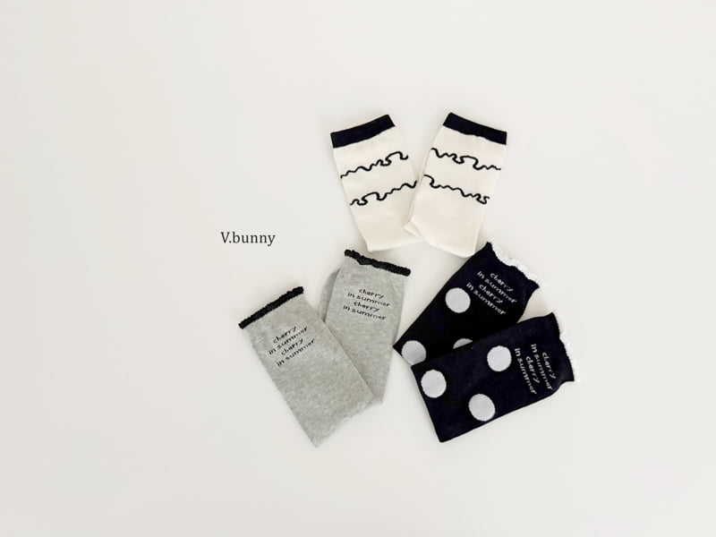 V Bunny - Korean Children Fashion - #prettylittlegirls - Dot Wave Socks Set - 5