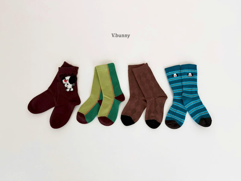 V Bunny - Korean Children Fashion - #stylishchildhood - Choco Socks Set - 10