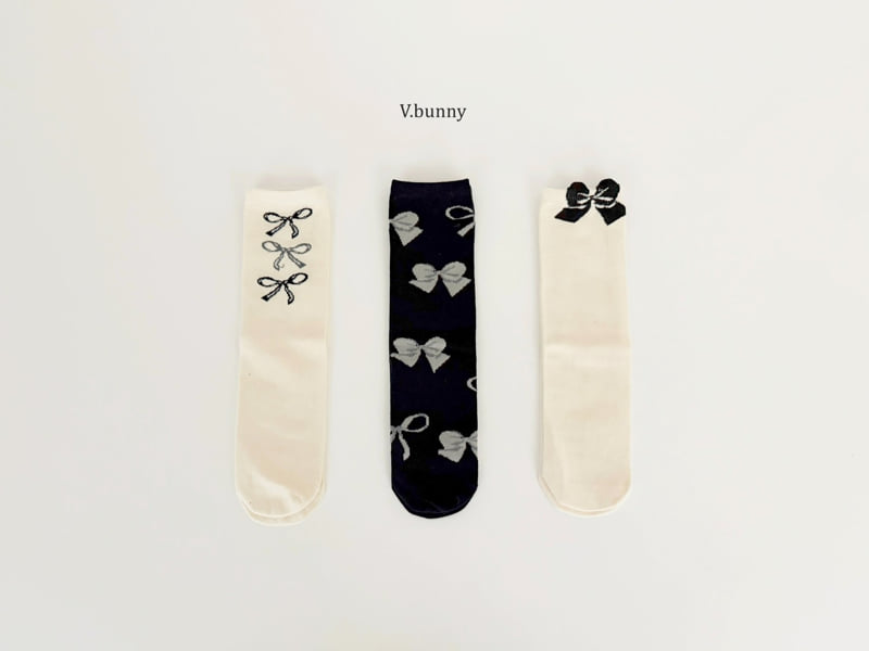 V Bunny - Korean Children Fashion - #stylishchildhood - Art Ribbon Socks Set