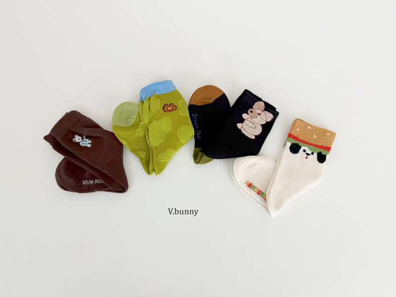 V Bunny - Korean Children Fashion - #stylishchildhood - Brown Bear Socks Set - 3