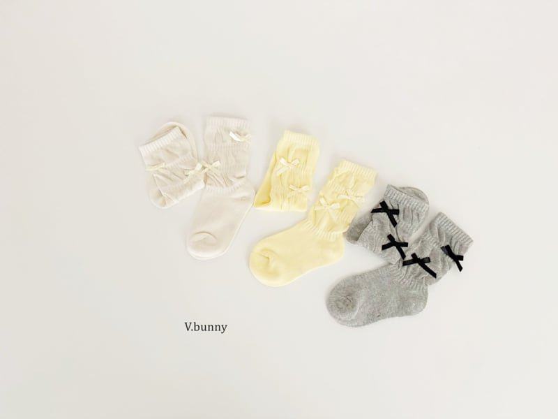 V Bunny - Korean Children Fashion - #todddlerfashion - Shirring Socks Set - 3
