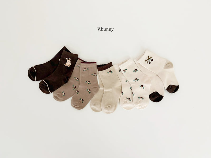 V Bunny - Korean Children Fashion - #todddlerfashion - Emma Socks Set - 10