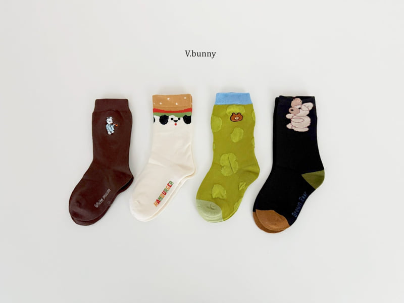 V Bunny - Korean Children Fashion - #todddlerfashion - Brown Bear Socks Set
