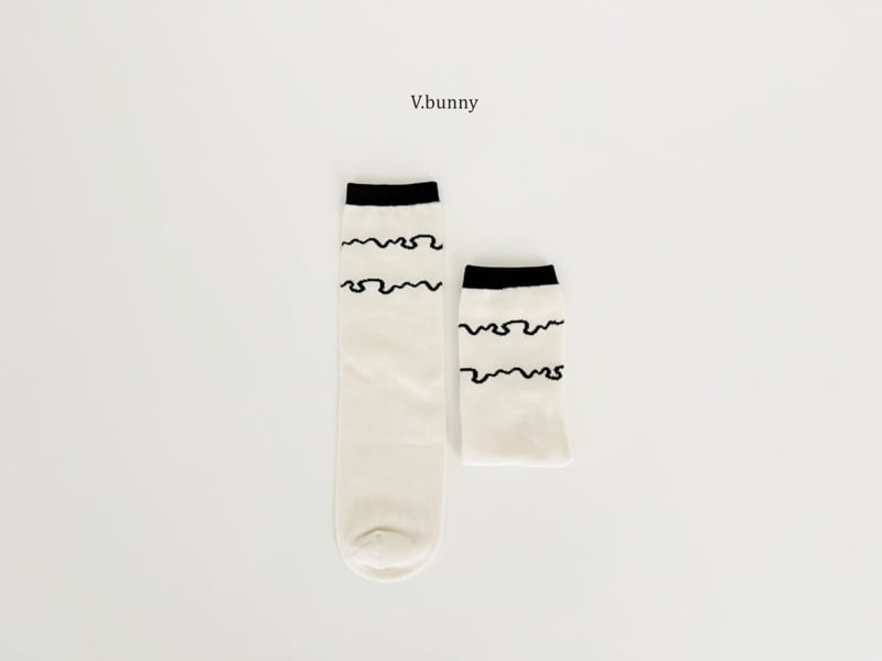 V Bunny - Korean Children Fashion - #todddlerfashion - Dot Wave Socks Set - 6