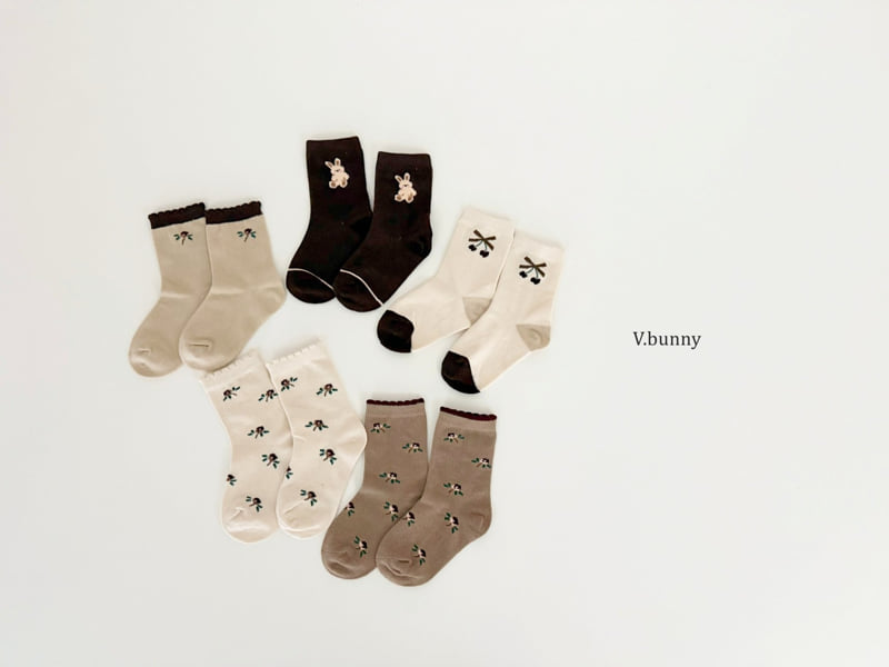 V Bunny - Korean Children Fashion - #toddlerclothing - Emma Socks Set - 11