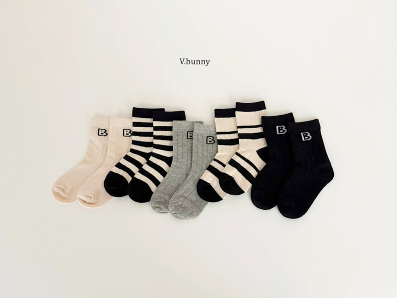 V Bunny - Korean Children Fashion - #toddlerclothing - Big Big Socks Set - 11