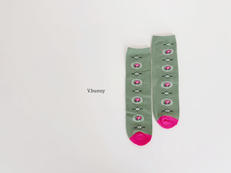 V Bunny - Korean Children Fashion - #toddlerclothing - Camellia Socks Set - 6