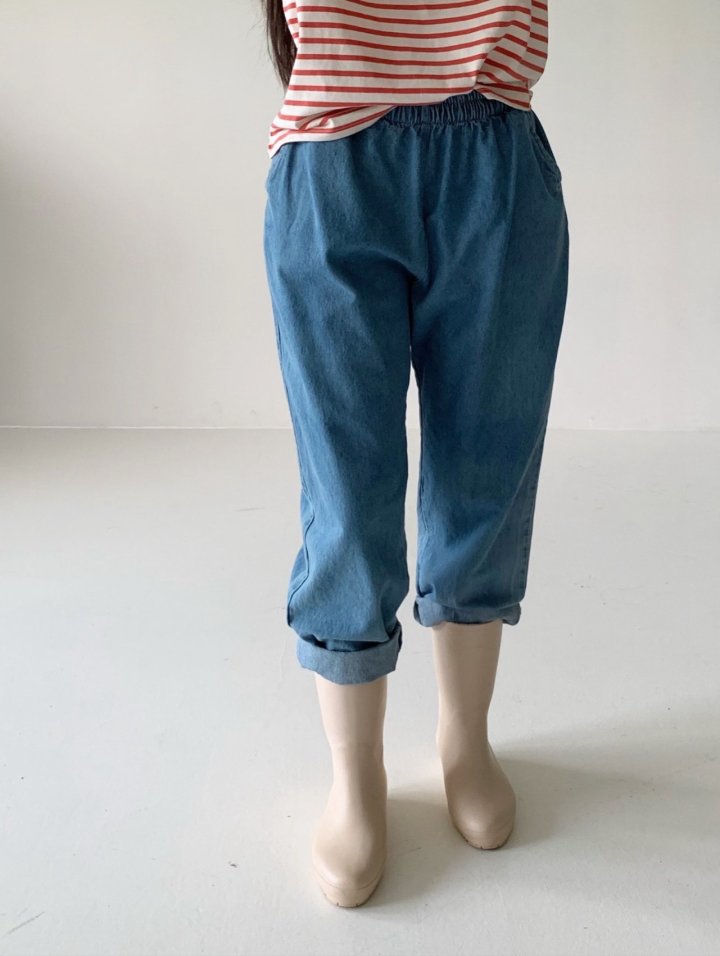 Via - Korean Women Fashion - #momslook - Denim Baggy Pants - 2