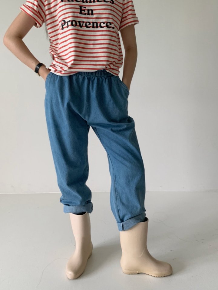 Via - Korean Women Fashion - #womensfashion - Denim Baggy Pants - 4