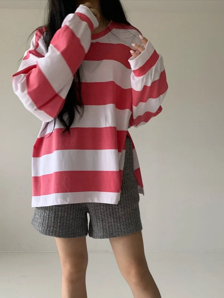Via - Korean Women Fashion - #momslook - Big Stripe Tee - 8