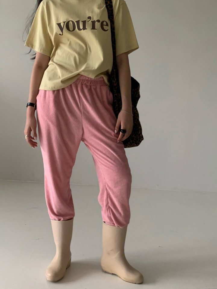 Via - Korean Women Fashion - #momslook - Terry Ribbed Pants - 5