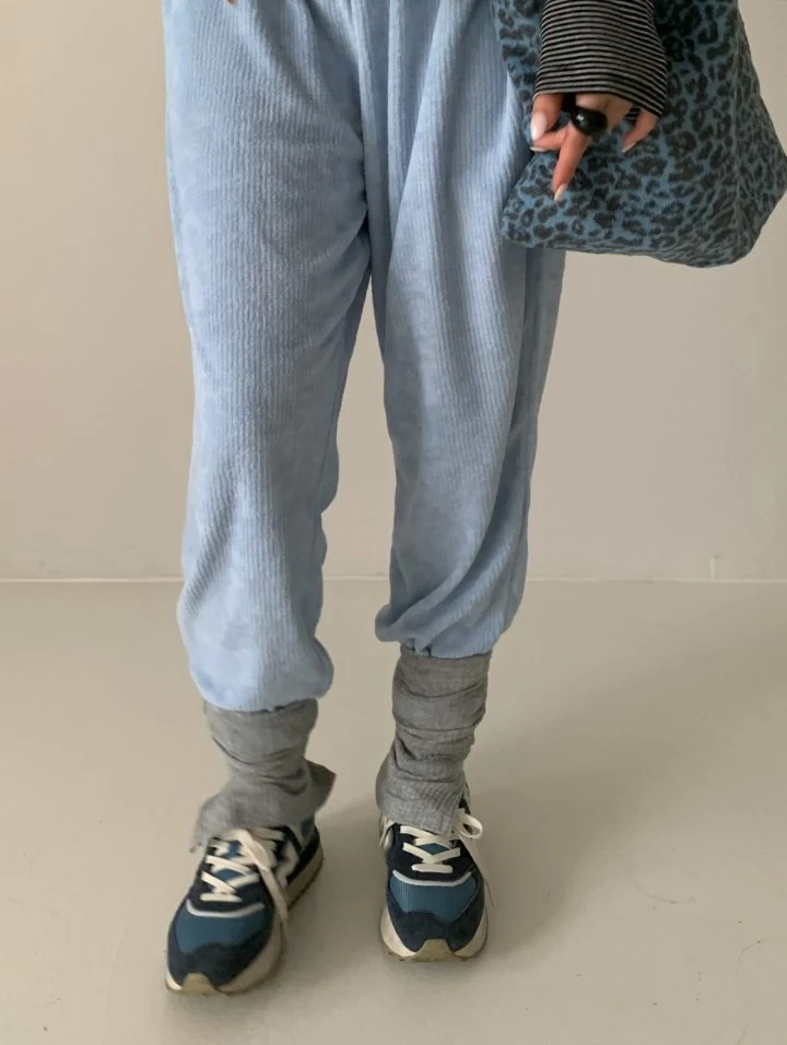 Via - Korean Women Fashion - #womensfashion - Terry Ribbed Pants - 4