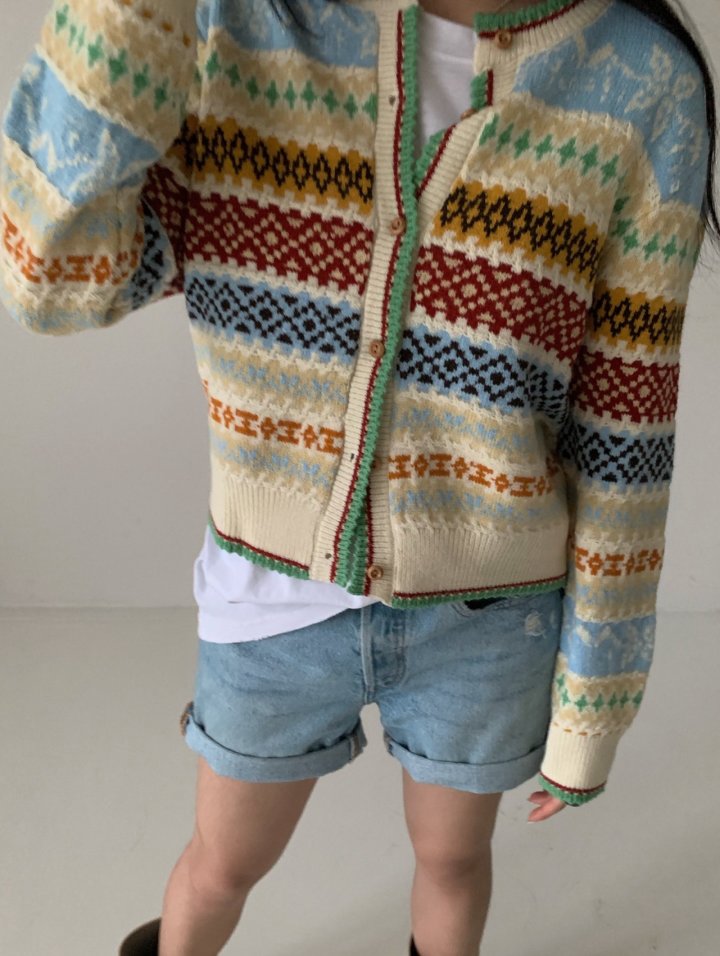 Via - Korean Women Fashion - #momslook - Argyle Cardigan
