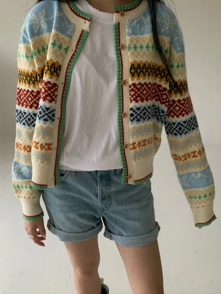 Via - Korean Women Fashion - #momslook - Argyle Cardigan - 7