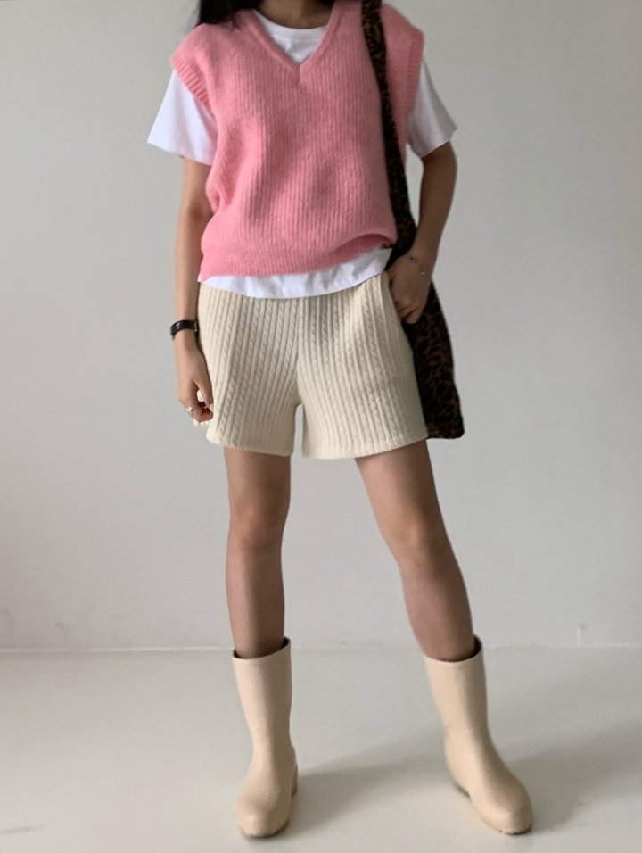 Via - Korean Women Fashion - #momslook - Knitty Short Pants - 8