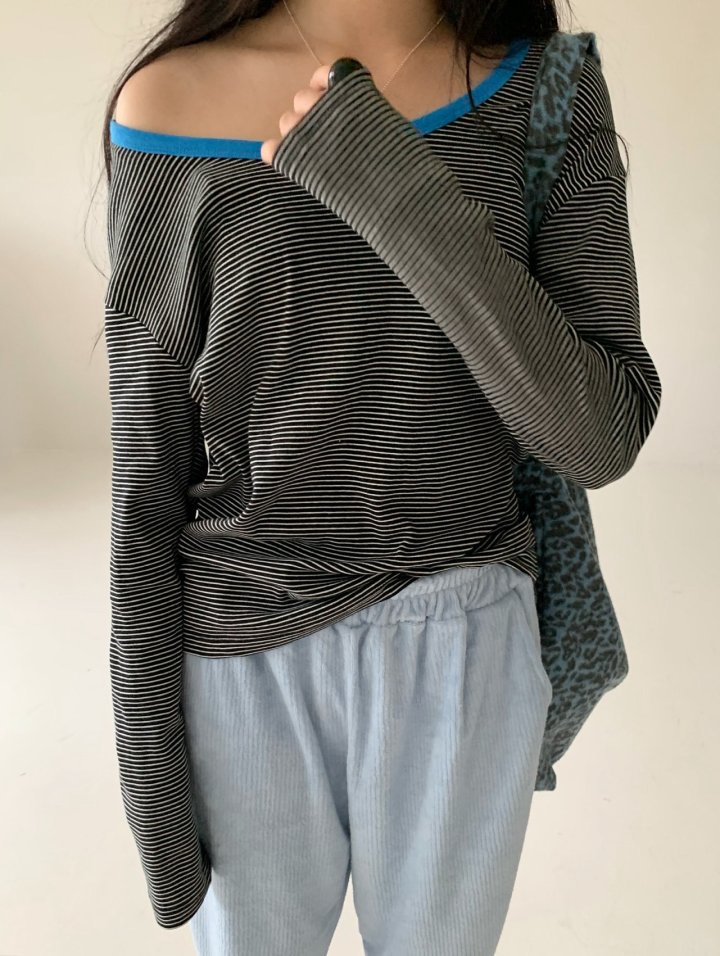 Via - Korean Women Fashion - #momslook - Muse Stripe Tee - 8